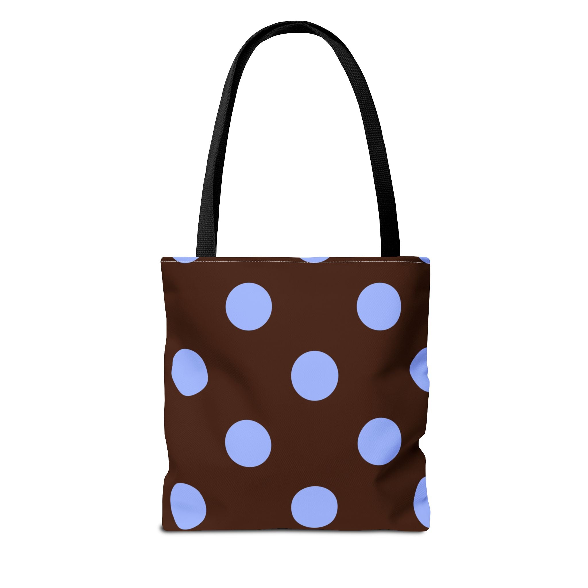 Polka Dot Two-Tone Book Bag — Blue & Chocolate