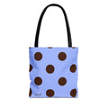 Polka Dot Two-Tone Book Bag — Blue & Chocolate