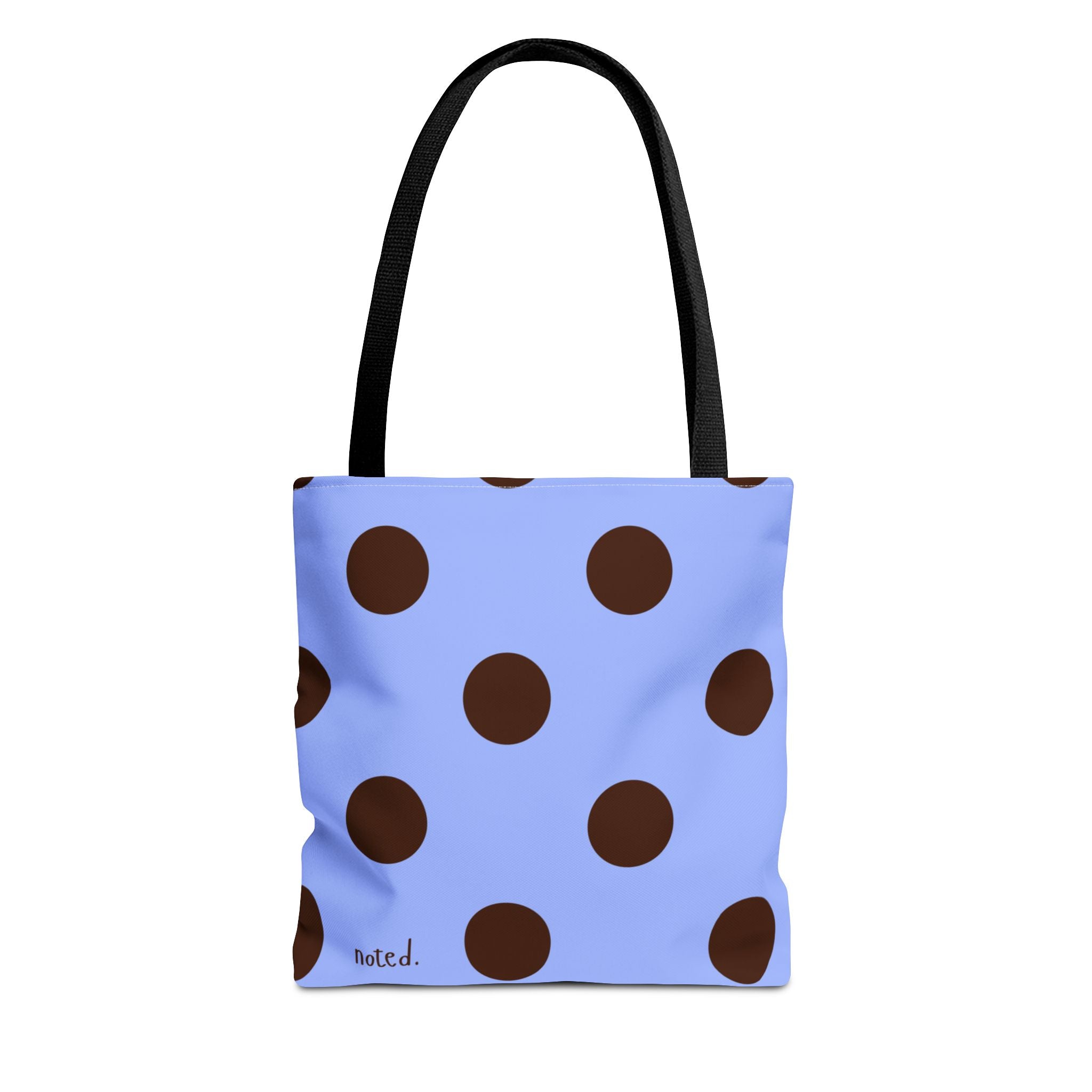 Polka Dot Two-Tone Book Bag — Blue & Chocolate